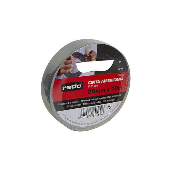 Cinta america 25  mm 10 mt gris Ratio