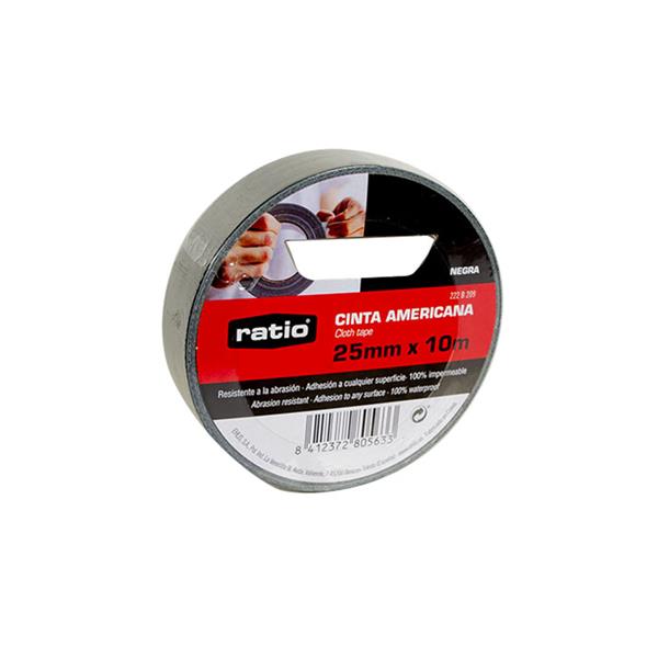 Cinta america 25  mm 10 mt negra Ratio