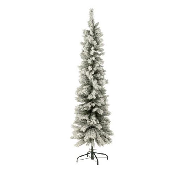 ARBOL DE NAVIDAD 184X47CM PLAST. ESTRECHO NIEVE VERDE S INTERIOR