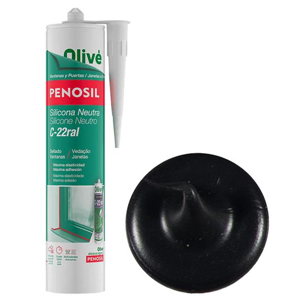 Silicona neutra sellado de ventanas C-22 negro es-pt 300ml Penosil