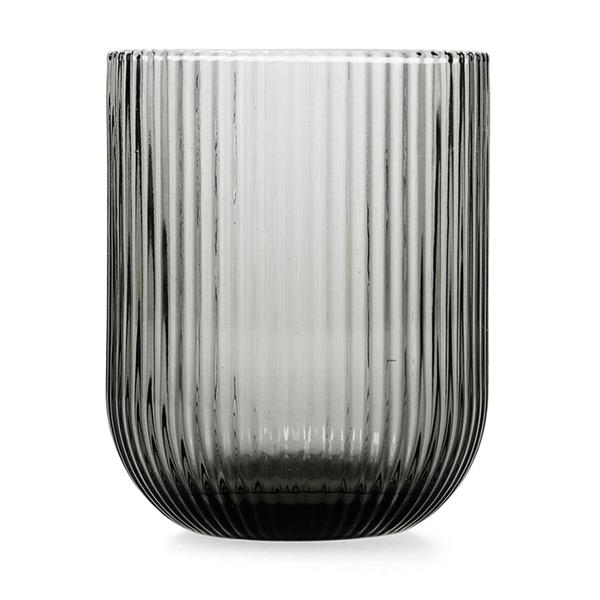 JUEGO 6 VASOS VIDRIO GRIS FOSIL 28CL