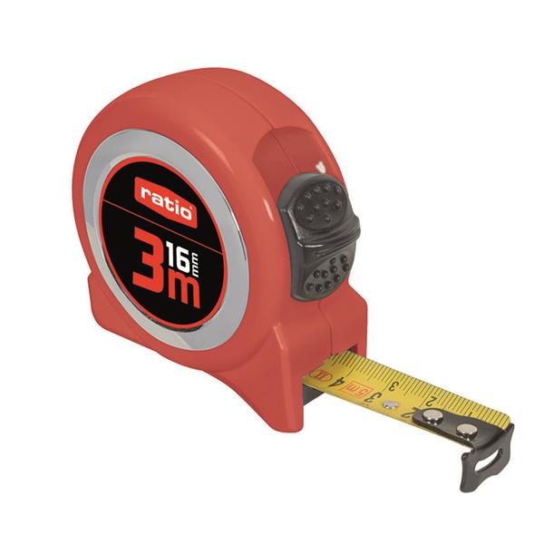 Flexometro cinta 16/3 m. Display 15 piezas. RATIO BASIC