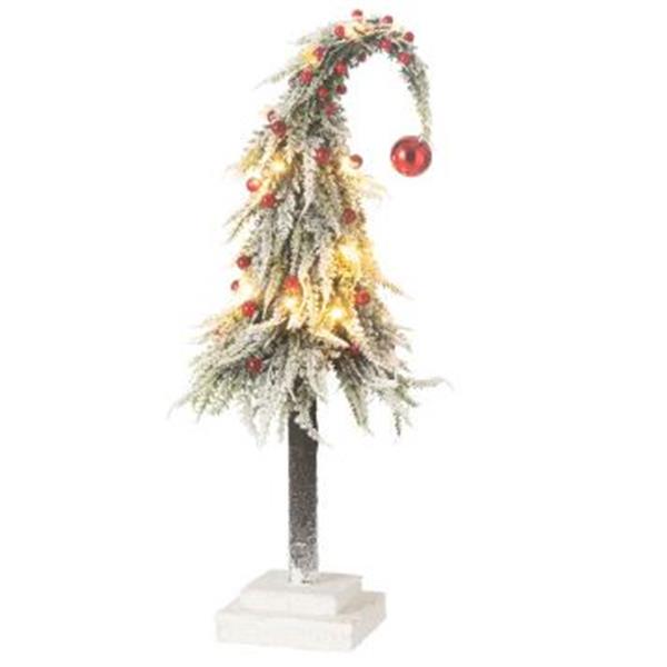 ARBOL DE NAVIDAD GORRO  LED NIEVE VERDE ROJO M 55X18CM