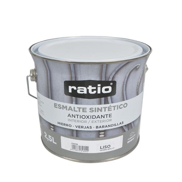 Esmalte sintetico antioxidante ratio brillante negro 2,5 l.