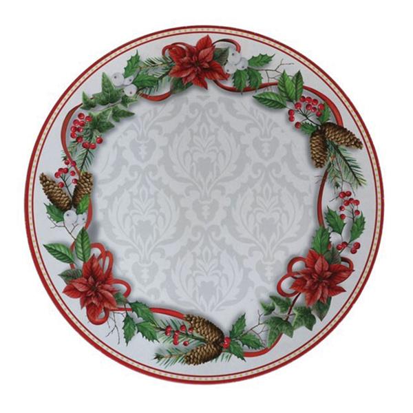 Bajo plato 33 cm decorado muerdago