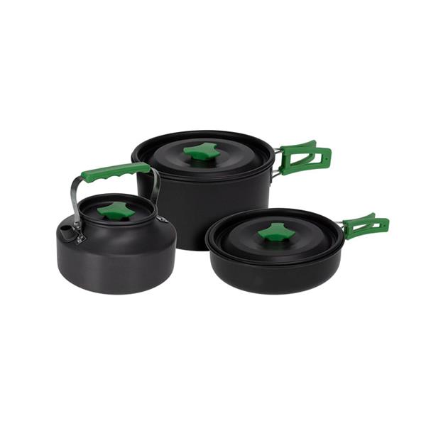 Juego de cacerolas de aluminio anodizado con asas de acero inox. 3 pi
