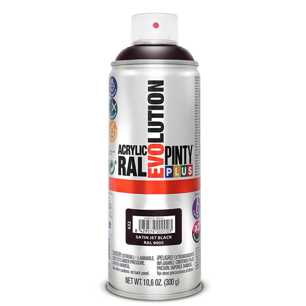 Pintura spray acril.Negro satin.400ml
