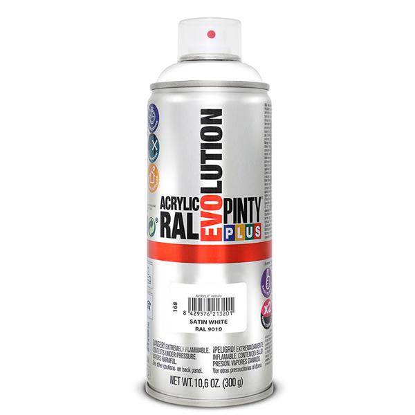 Pintura spray acril.Blaco satin.400ml