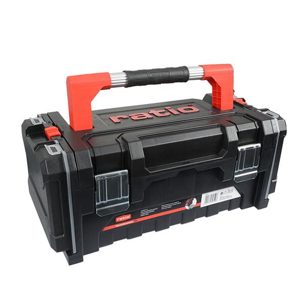 Caja plastica portaherramientas. Con organizadores laterales integrado