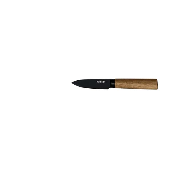 Cuchillo mondador forjado Dark. 9 cm. Hoja 2 mm. Habitex
