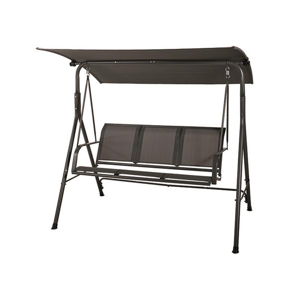 Balancin metalico 3 plazas. Medidas: 112x170xh150,3 cm. Color: gris.