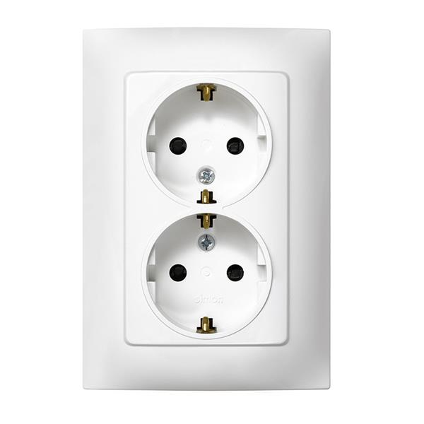 Doble base enchufe serie 10 blanco