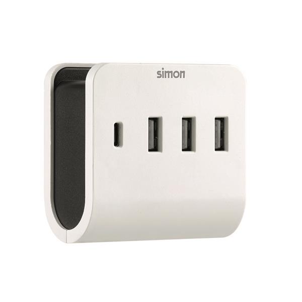 Adaptador 3 USB A + 1 USB C 24W SIMON