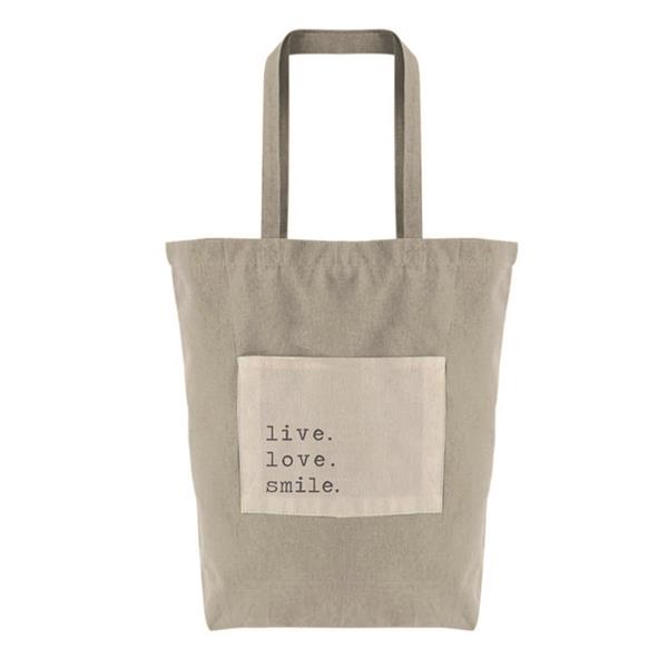 Bolsa algodon bolsillo gris.