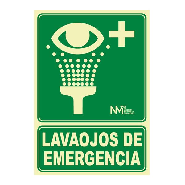Senal lavaojos de emergencia pvc 0,7mm clase b distancia de vision 10