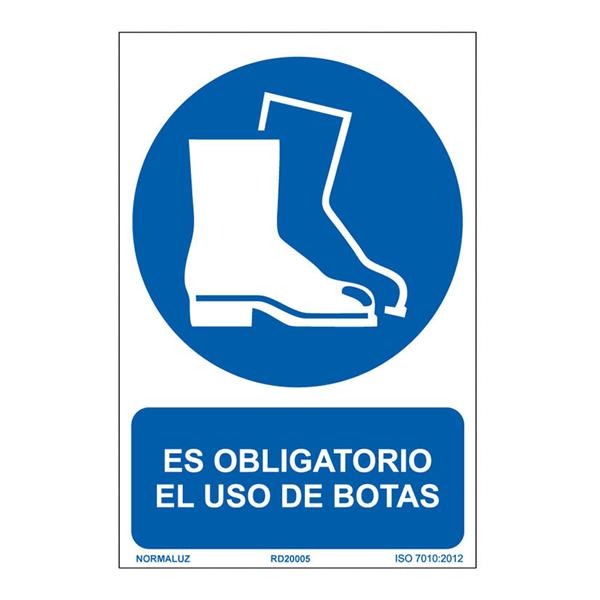 Senal obligatorio el uso de botas pvc 0,7mm 210x300mm