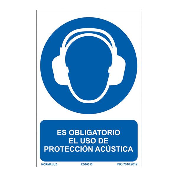 Senal oblig uso de protecccion acustica pvc 0,7mm 210x300mm