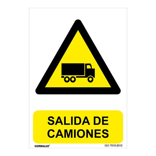 Senal peligro salida de camiones pvc 0,7mm 210x300mm