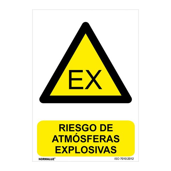 Senal peligro atmosferas explosivas pvc 0,7mm 210x300mm