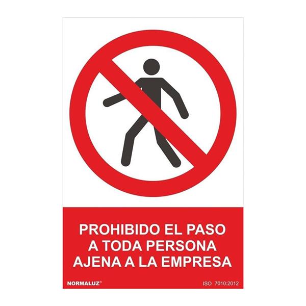 Senal prohibido paso persona ajena pvc 0,7mm 210x300mm