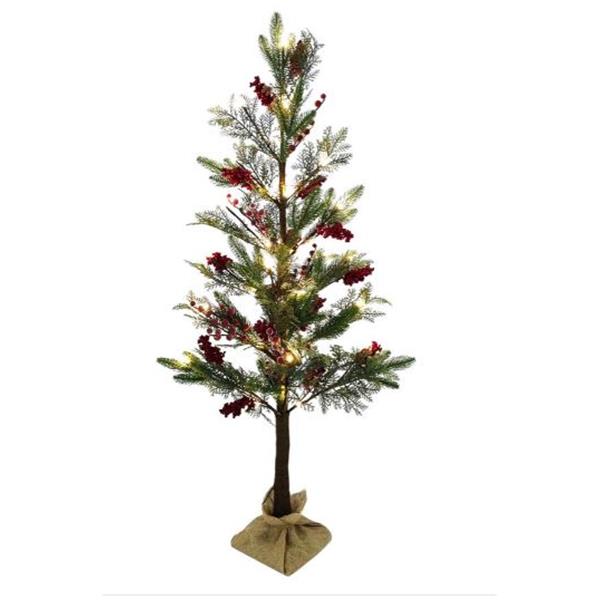 ARBOL  NAVIDAD DECORATIVO CANADIAN BERRY. 36 LED. 120CM