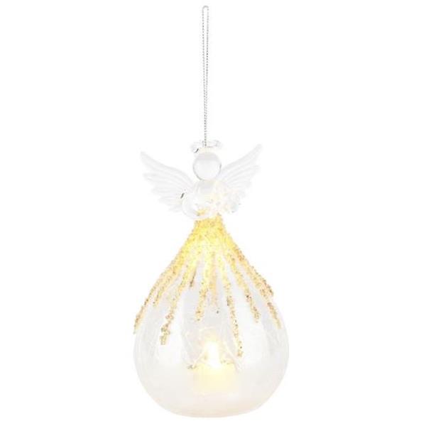 ANGEL NAVIDAD COLGANTE TRANSP/DORADO NAVIDAD LED. 7x7x11cm