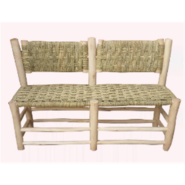 BANCO CON RESPALDO MADERA CORDADO 2 PLAZAS