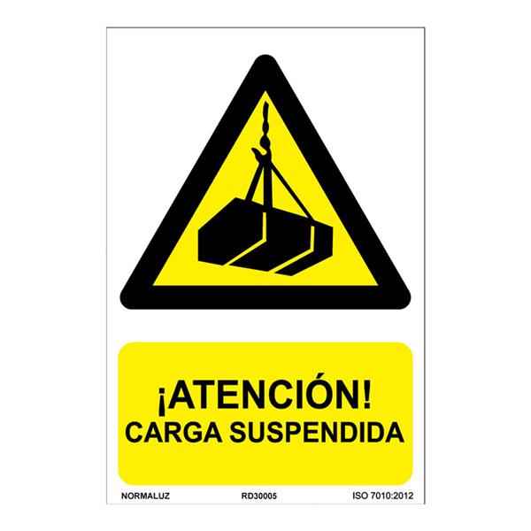 Se&ntilde;al PVC 0,7 mm. &iexcl;ATENCION! CARGA SUSPENDIDA
