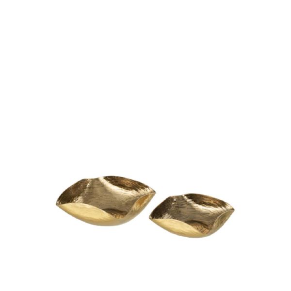 BANDEJA METAL ORO 16*16*4CM