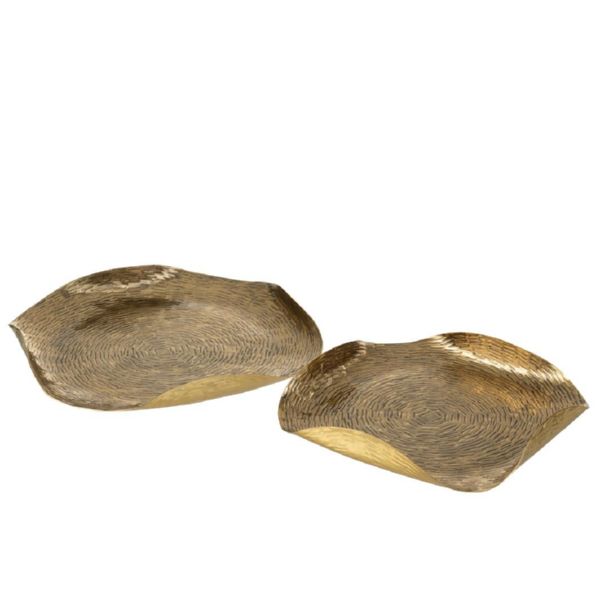BANDEJA METAL ORO 31*31*4.5CM