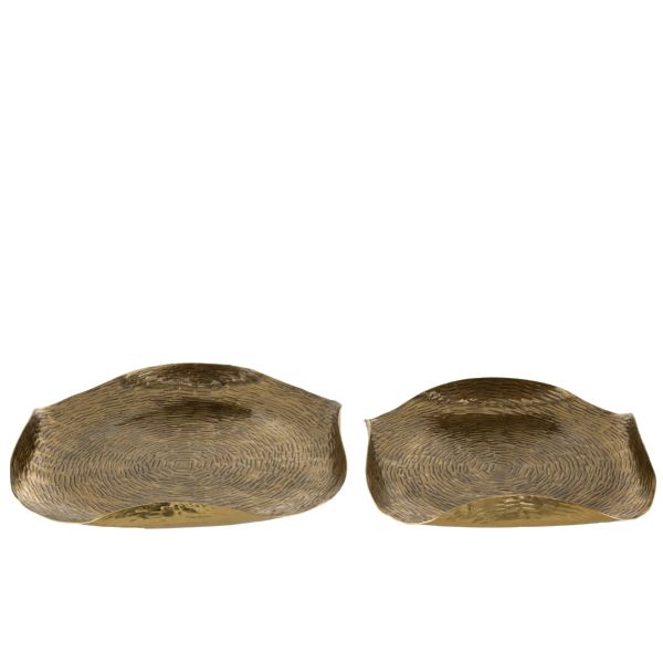 BANDEJA METAL ORO 37*37*5CM