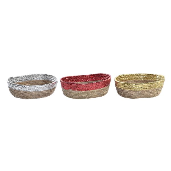 CESTA FIBRA SEAGRASS 3COLORES 24X19X8CM
