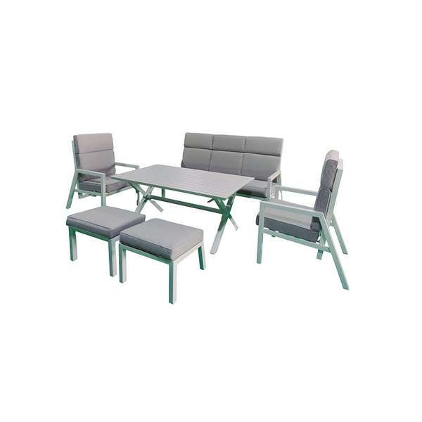 Conjunto aluminio. Sofa+2 sillones+2 pufs+mesa alta FILIPINAS