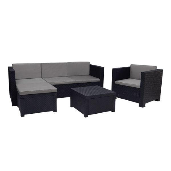 Conjunto Manhattan. Sofa+2 sillones+puff+mesa baja