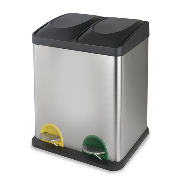 Cubo pedal cromado ecologico doble