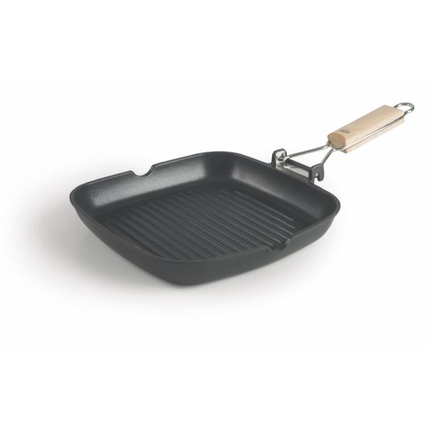 GRILL 24X24 ACANALADO MANGO ABATIBLE