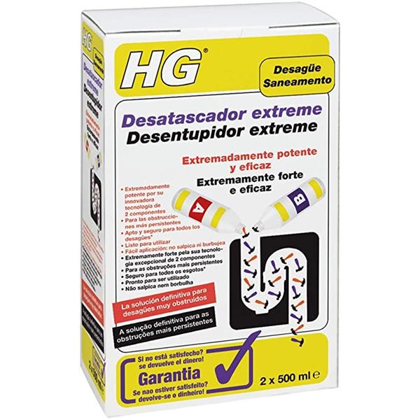 HG Desatascador Extreme 2 x 500 ml BA&Ntilde;O / SANITARIO