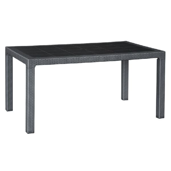 MESA 150X90X72 IMITACION RATAN RESINA ANTRACITA
