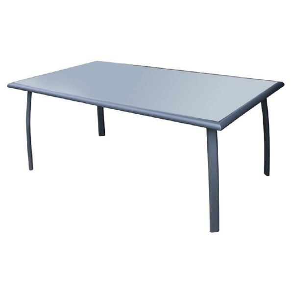 MESA CAPRI ALUMINIO/CRISTAL 180X100X73 CM ANTRACITA