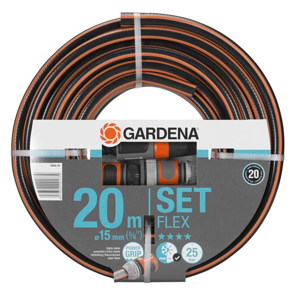 Set de manguera Flex &Oslash; 15 mmCon 20 m de manguera, lanza y accesorios de
