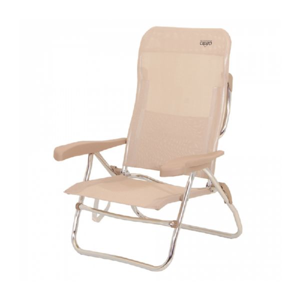 SILLA CAMA PLAYA 6 POSICIONES BEIGE
