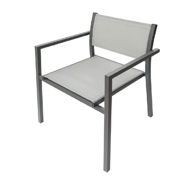 SILLA CAPRI CON BLAZOS ACERO/TEXTIL ANTRACITA