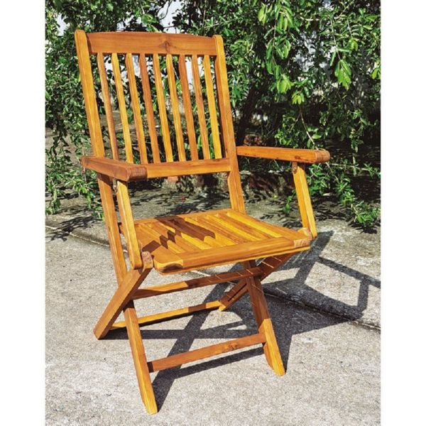 SILLA MADERA ACACIA CON BRAZOS