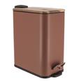 Cubo de basura rectangular metal. Tapa amortiguada. 5 L. Modelo Acacia