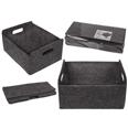 Juego 2 cajas fieltro gris oscuro. 31x25x15 cm.