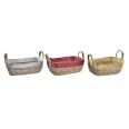 CESTA FIBRA SEAGRASS 3COLORES 32X22X12CM