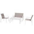 CONJUNTO ELYN 2 SILLONES + SOFA + MESA BLANCO