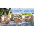 CONJUNTO MOREA RATAN 2 SILLONES + MESA BAJA