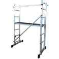 ESCALERA-ANDAMIO MULTIUSOS DE ALUMINIO DE 6 PELDA&Ntilde;OS SEGUN UNE-EN-