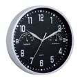 Reloj Termometro-Higrometro Negro. Diam.25 cm.